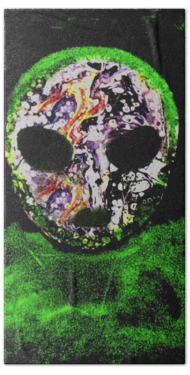 Alien Beach Towel featuring the painting Alien 1 by Anna Adams
