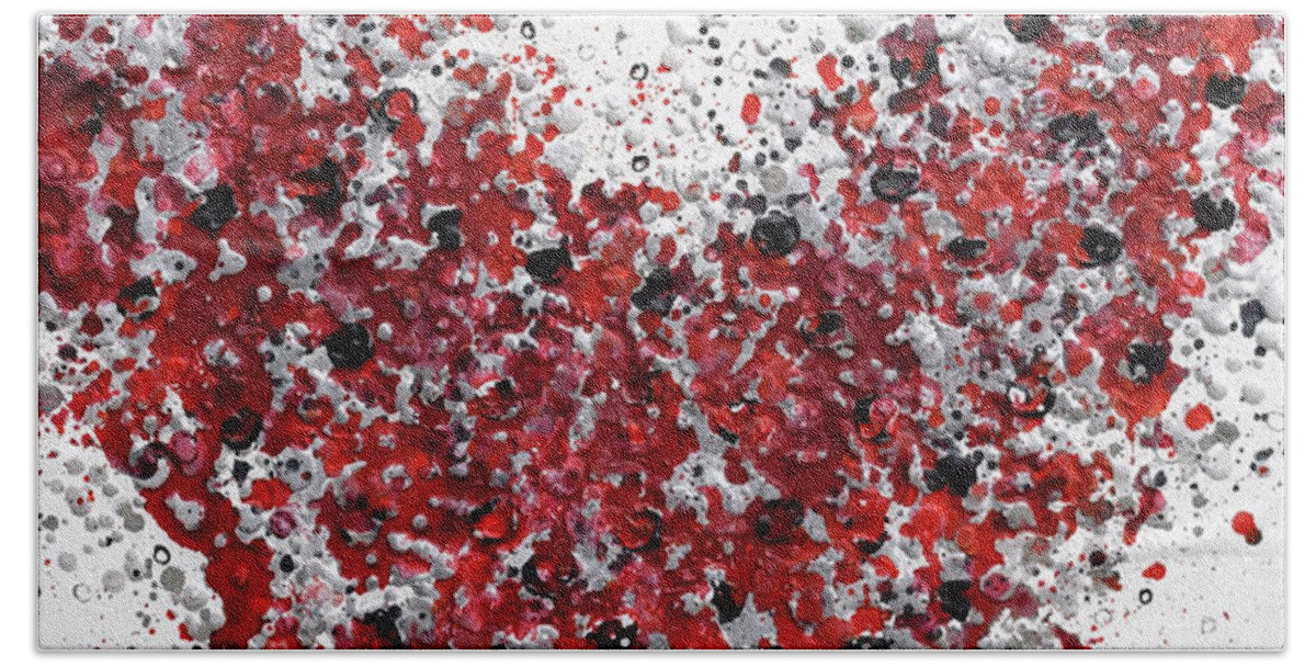 Heart Beach Towel featuring the painting Alizarin Crimson Heart by Amanda Dagg
