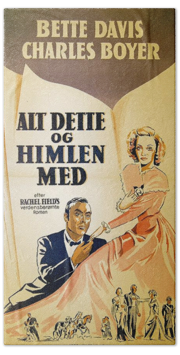 Synopsis Beach Towel featuring the mixed media ''All This and Heaven Too'', 1940 - art by Benny Stilling by Movie World Posters