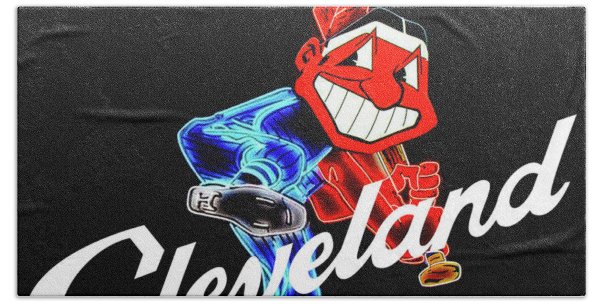 Chief Wahoo Beach Towel featuring the mixed media Always the image of Cleveland by Pheasant Run Gallery