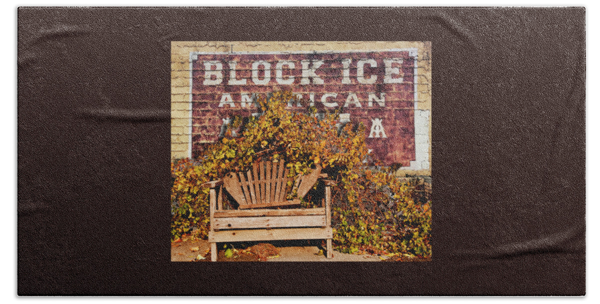 Adirondack Chair Beach Towel featuring the photograph American Block Ice by Larry Butterworth