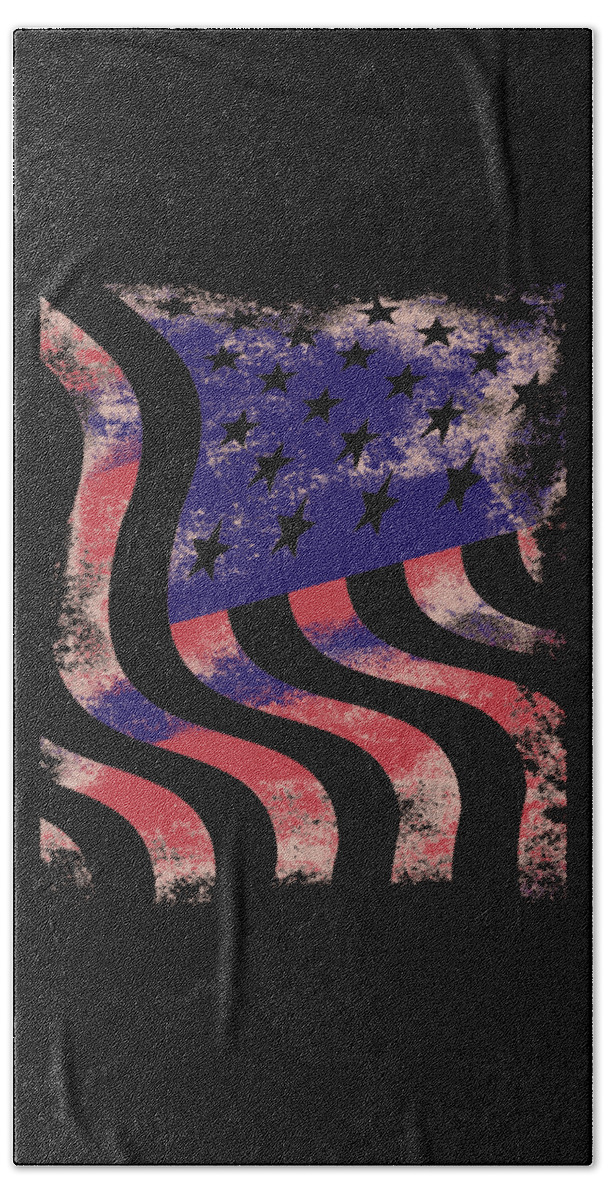 Funny Beach Towel featuring the digital art American Flag by Flippin Sweet Gear
