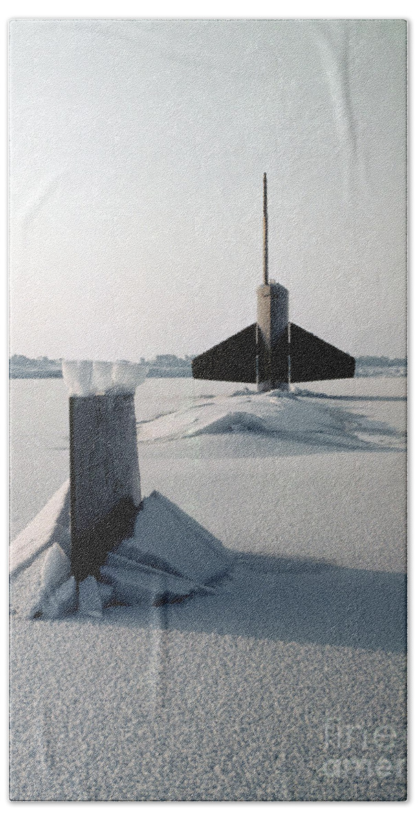 1986 Beach Towel featuring the photograph American Nuclear Submarine, 1986 by Granger