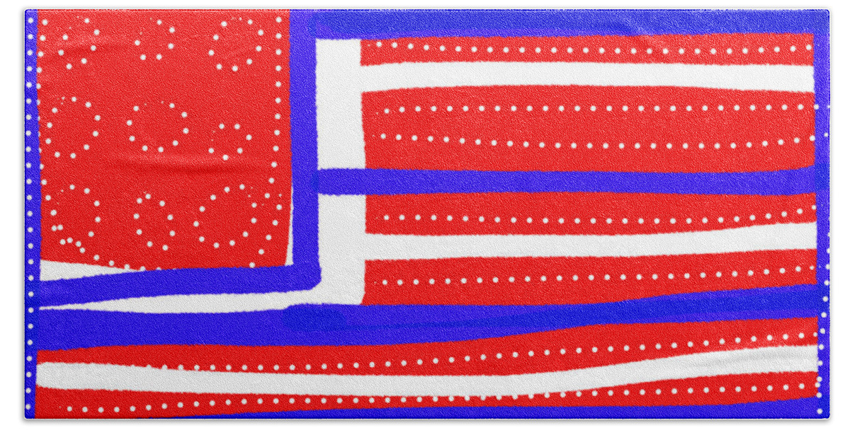 American Beach Towel featuring the digital art Americana Patriot by Susan Fielder