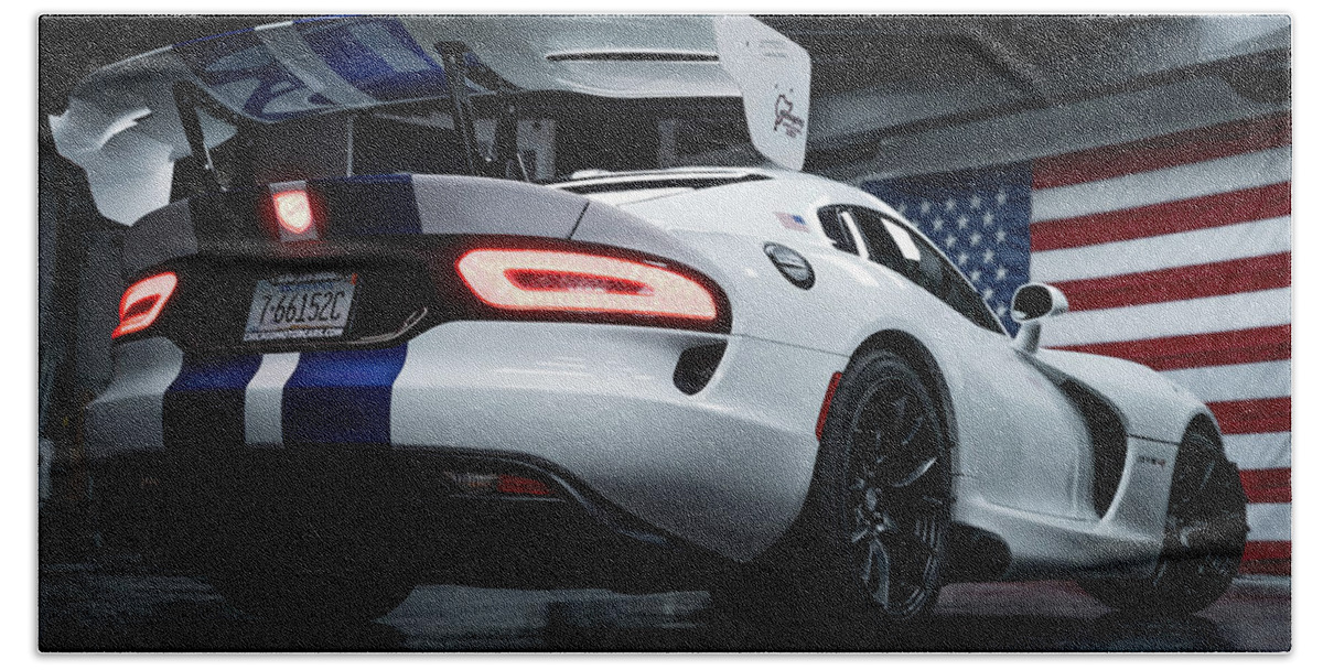 Dodge Beach Towel featuring the photograph America's Supercar by David Whitaker Visuals