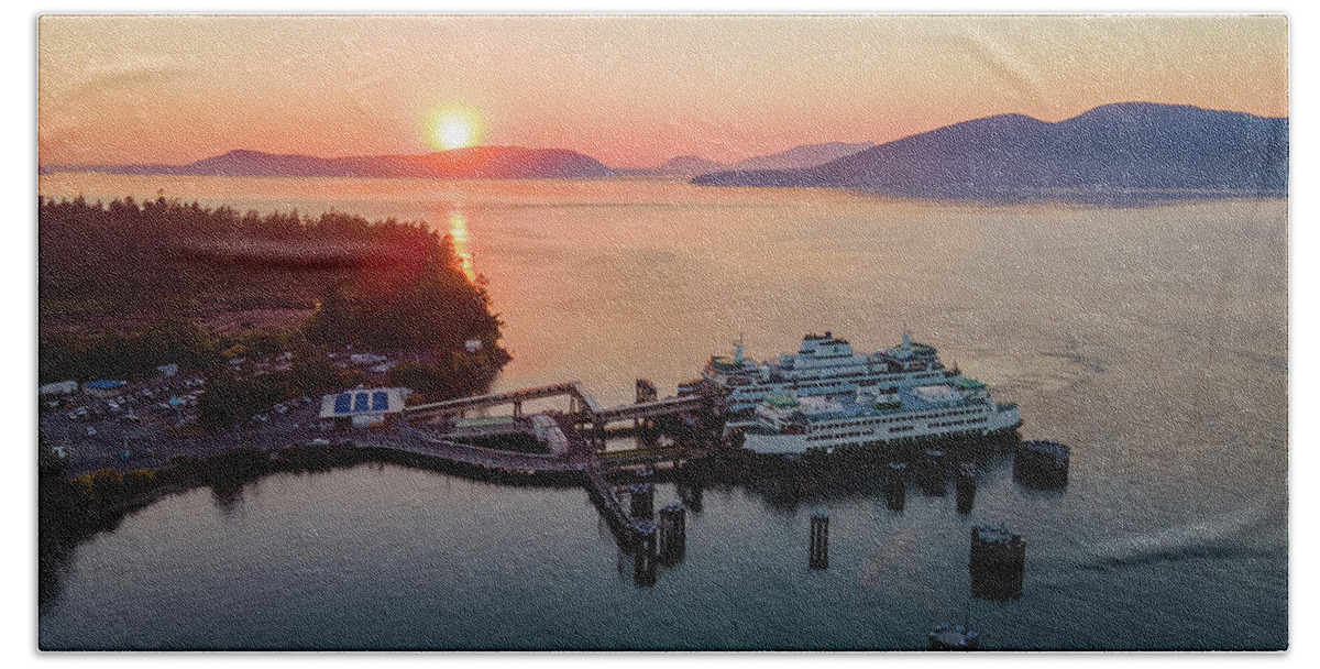 Anacortes Beach Towel featuring the photograph Anacortes Terminal 1 by Michael Rauwolf