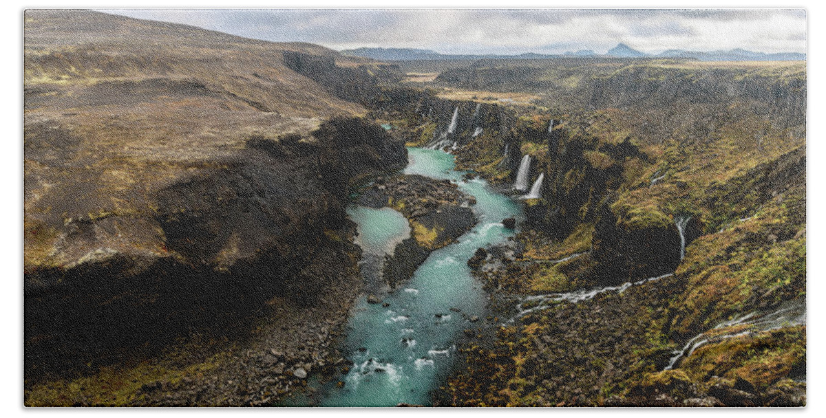 Iceland Beach Towel featuring the photograph Ancient River by David Lee