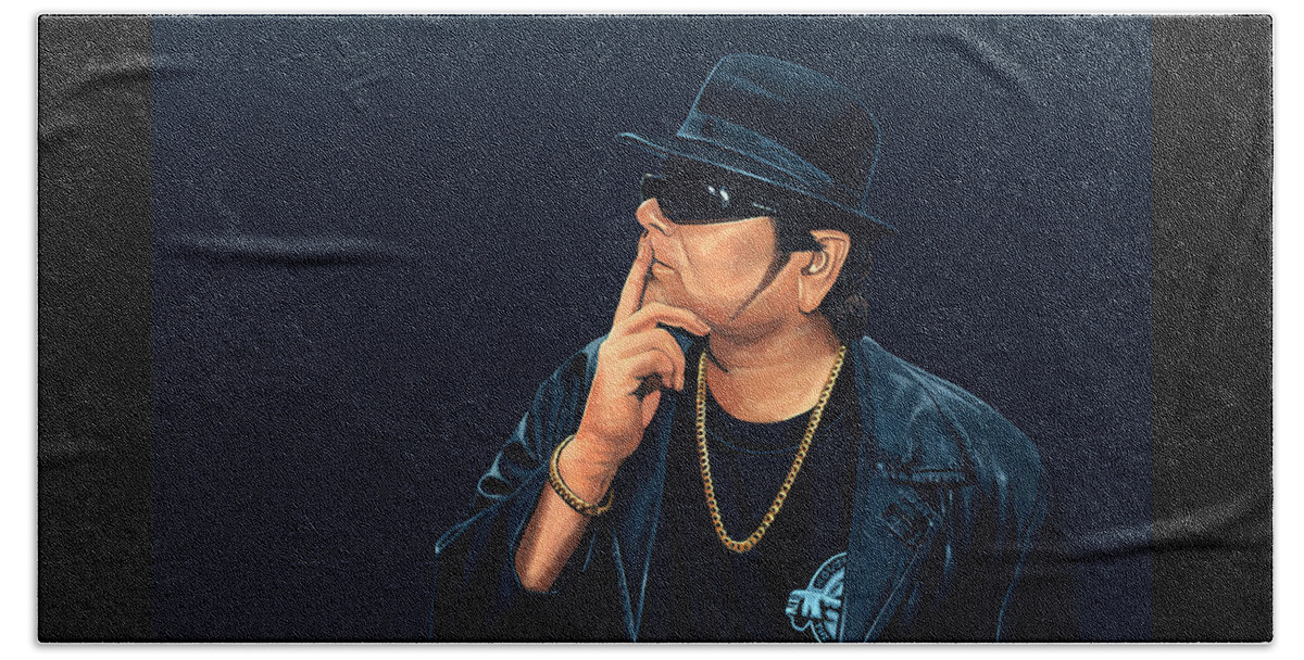Andre Beach Towel featuring the painting Andre Hazes Painting by Paul Meijering