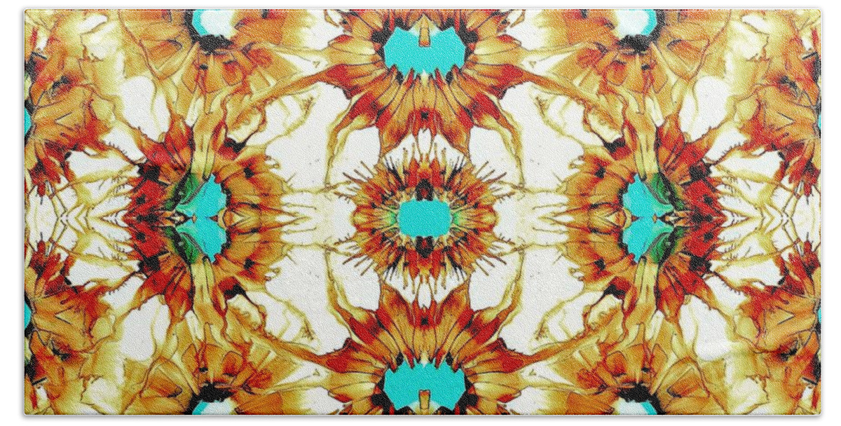 Alcohol Ink Beach Towel featuring the painting Angela's Asters by Angela Marinari