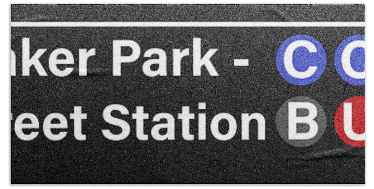 Ankle Breaker Park New York Subway Sign Print Beach Towel featuring the drawing Ankle Breaker Park New York Subway Sign Print by Greg Edwards