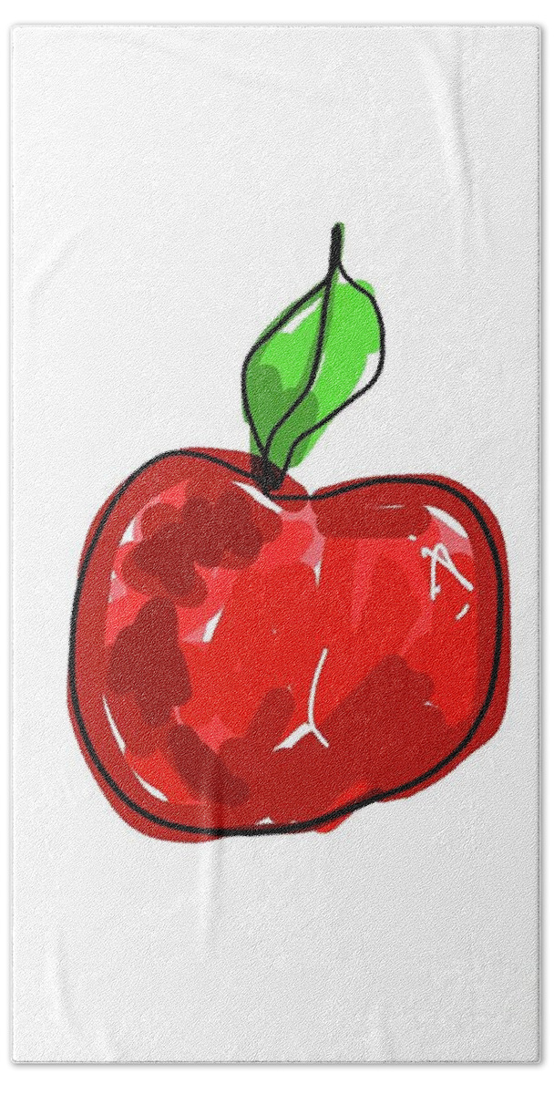  Beach Towel featuring the painting Apple by Oriel Ceballos