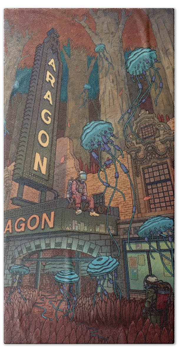 Chicago Beach Towel featuring the digital art Aragon Ballroom by EvanArt - Evan Miller