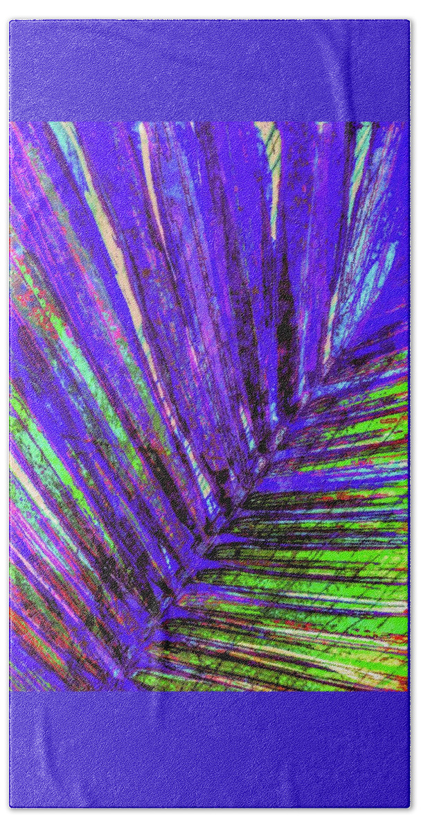 Palm Artwork Beach Towel featuring the digital art Areca Peacock Plume by Pamela Smale Williams