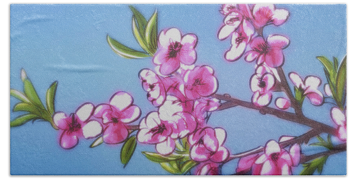 Spring Beach Towel featuring the digital art Art - Blossoms of Spring by Matthias Zegveld
