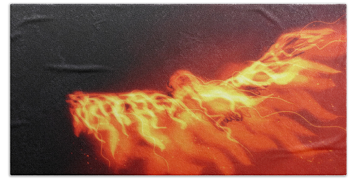 Eagles Beach Towel featuring the digital art Art - Eagle of Fire by Matthias Zegveld