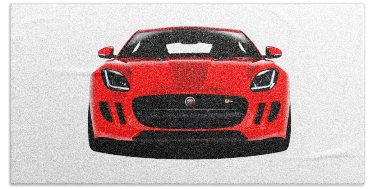 Jaguar F Type Beach Towel featuring the photograph The F-Type Face by Mark Rogan