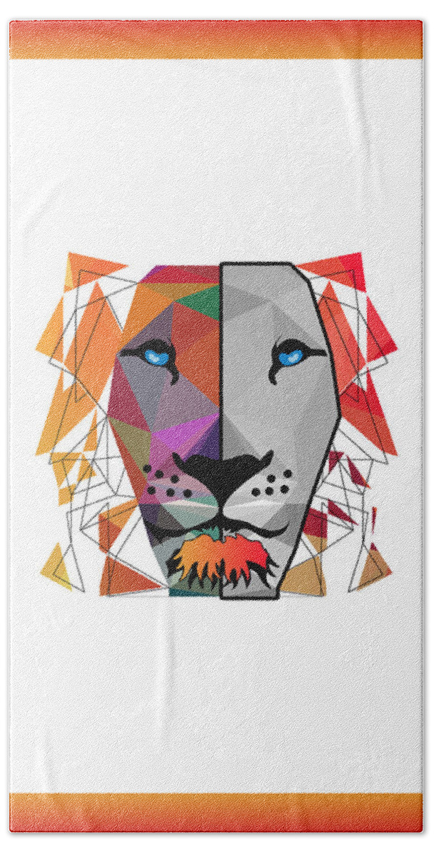  Lion Beach Sheet featuring the digital art Lion by Mark Ashkenazi