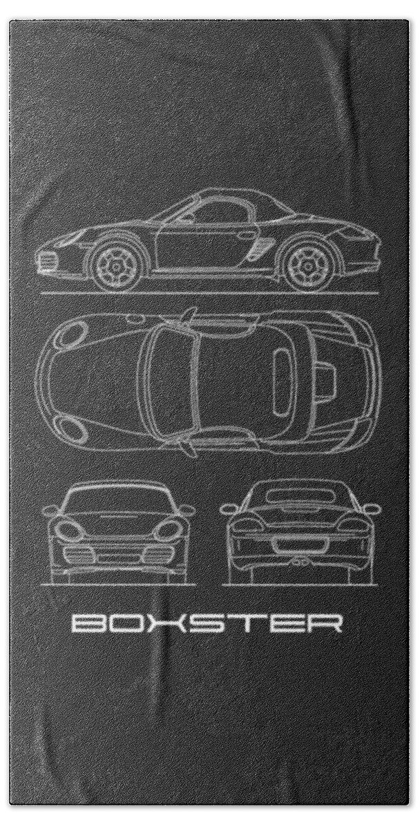 Porsche Beach Towel featuring the photograph The Boxster Blueprint by Mark Rogan