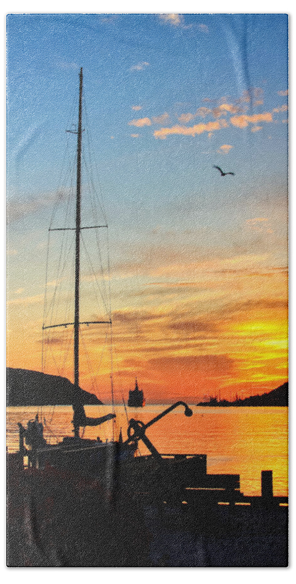 Sunrise Beach Towel featuring the photograph Sunrise in Newfoundland by Tatiana Travelways