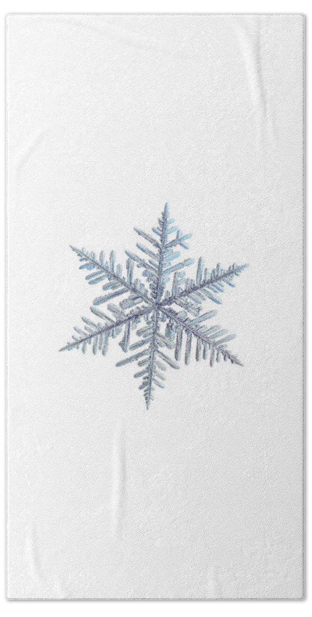 Snowflake Beach Towel featuring the photograph Real snowflake 2018-12-18_2w by Alexey Kljatov