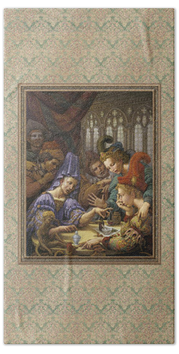 Fortune Teller Beach Towel featuring the pastel The Fortune Teller by Kurt Wenner