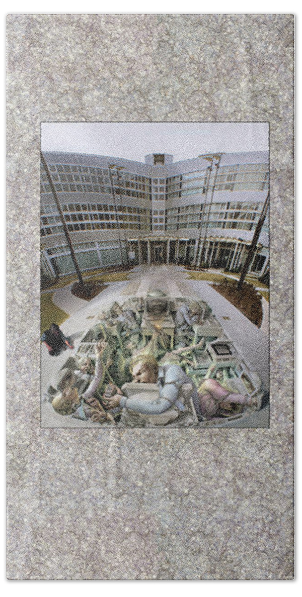 Officestress Beach Towel featuring the painting Office Stress by Kurt Wenner