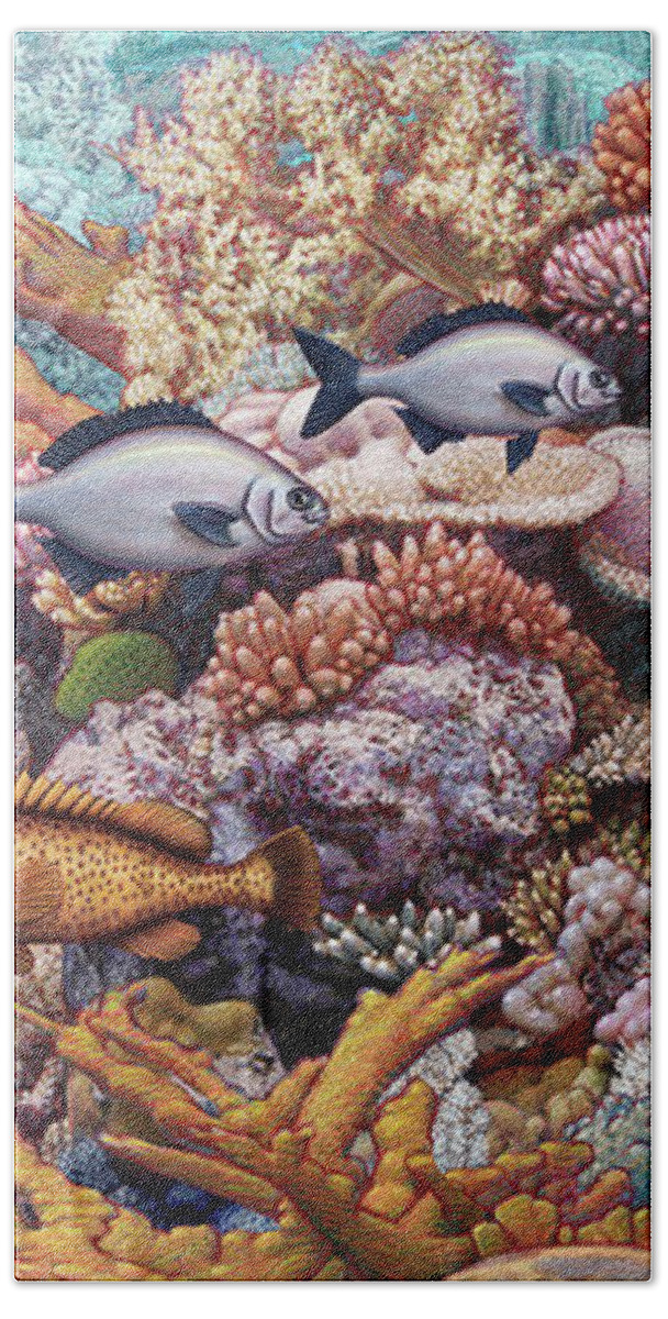 Caribbean Beach Towel featuring the painting Caribbean Fantasy by Kurt Wenner