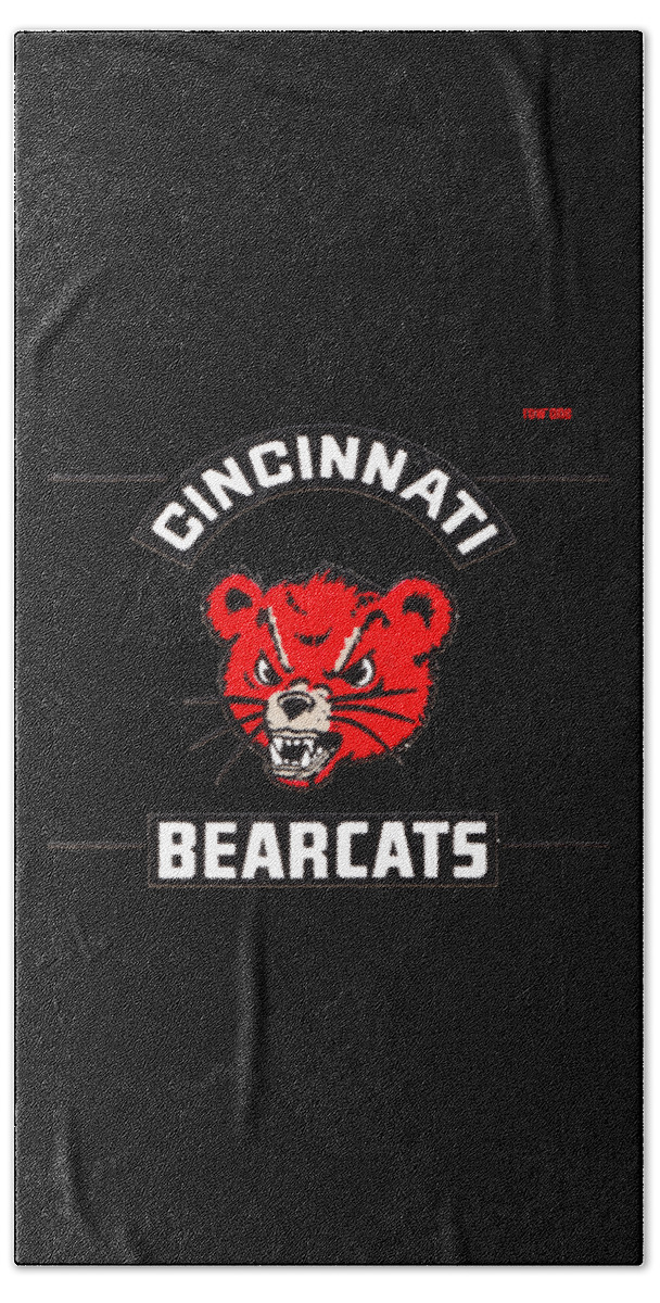  Beach Towel featuring the mixed media Vintage Cincinnati Bearcats by Row One Brand