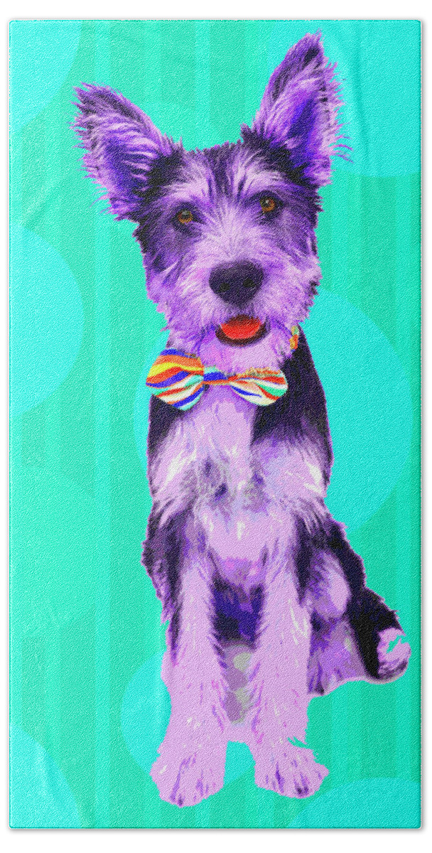 Dogs Beach Towel featuring the photograph Scrappy Puppy PopART Joy by Renee Spade Photography