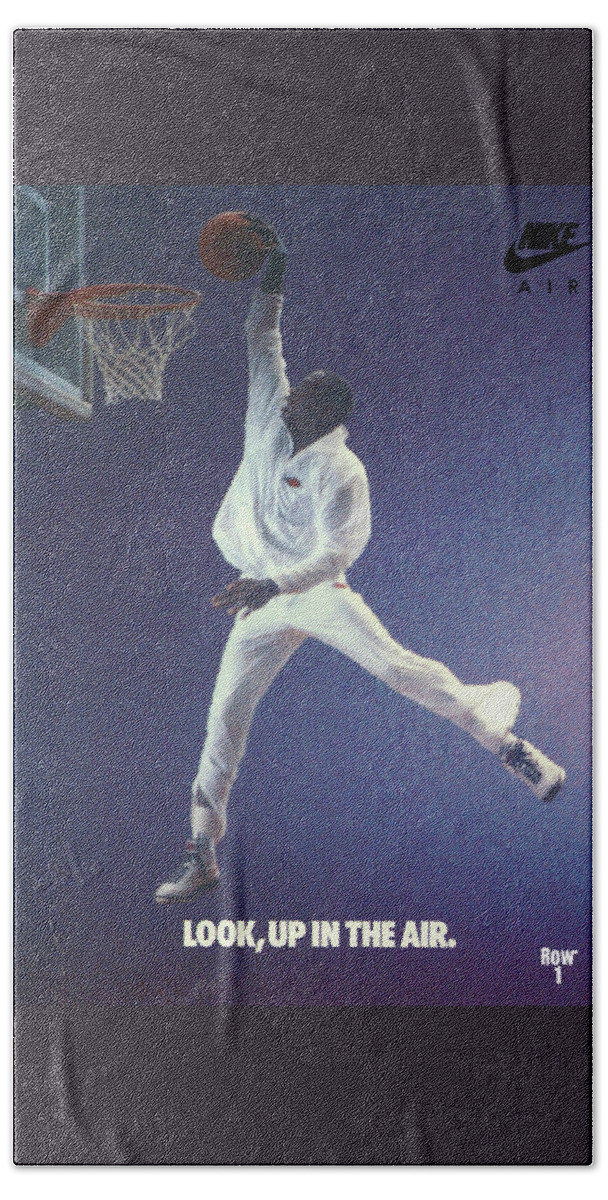 Gendanne Spole tilbage brud 1987 Nike Jordan Up In The Air Ad Beach Towel by Row One Brand - Pixels