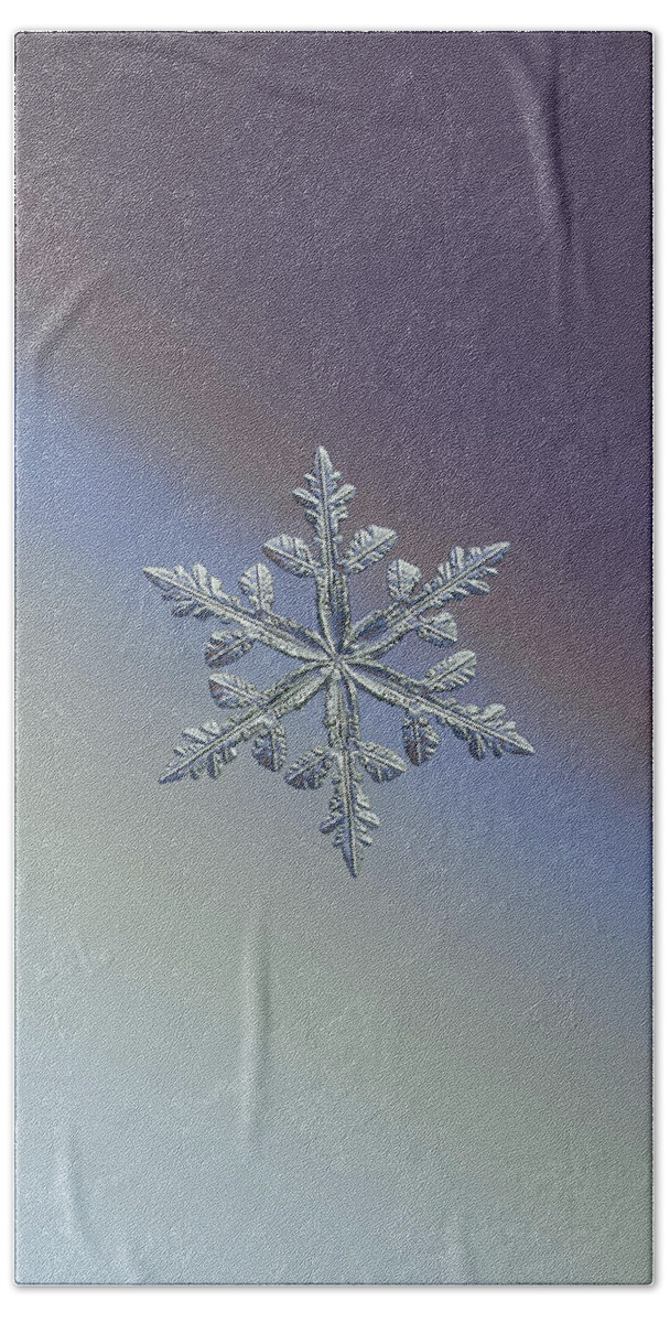 Snowflake Beach Towel featuring the photograph Real snowflake 2021-01-15_1 by Alexey Kljatov