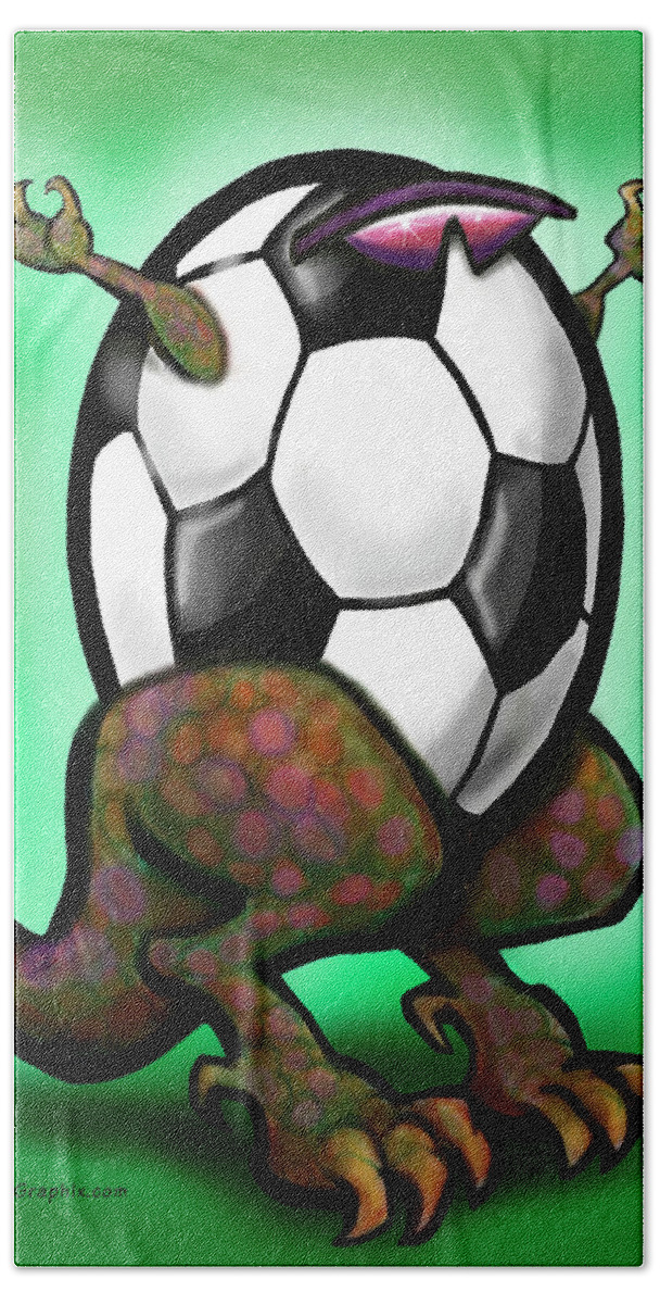Soccer Beach Towel featuring the digital art Soccer Beast by Kevin Middleton