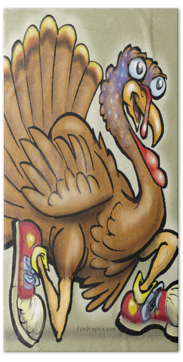 Thanksgiving Beach Towel featuring the digital art Turkey by Kevin Middleton