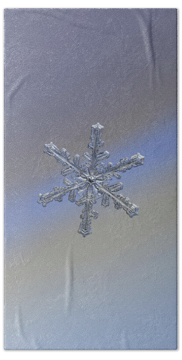 Snowflake Beach Sheet featuring the photograph Real snowflake 2018-12-20 9712-20a2 Maia by Alexey Kljatov