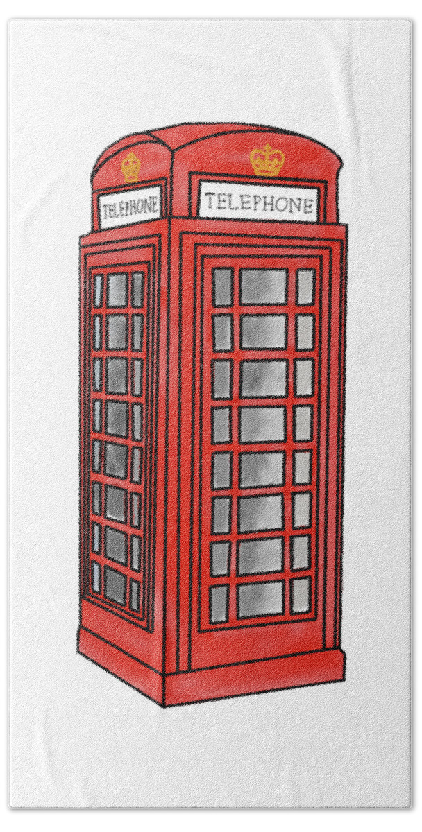 Telephone Booth Beach Towel featuring the digital art Telephone Booth by Aanya's Art 4 Earth