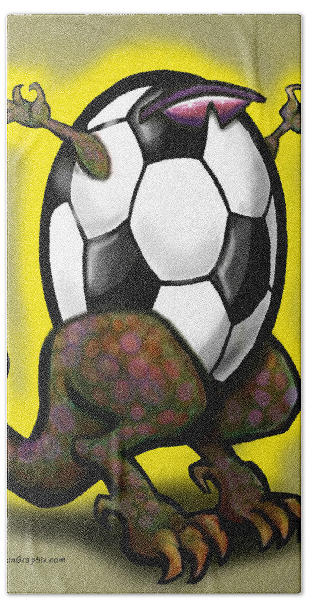Soccer Beach Sheet featuring the digital art Soccer Zilla by Kevin Middleton