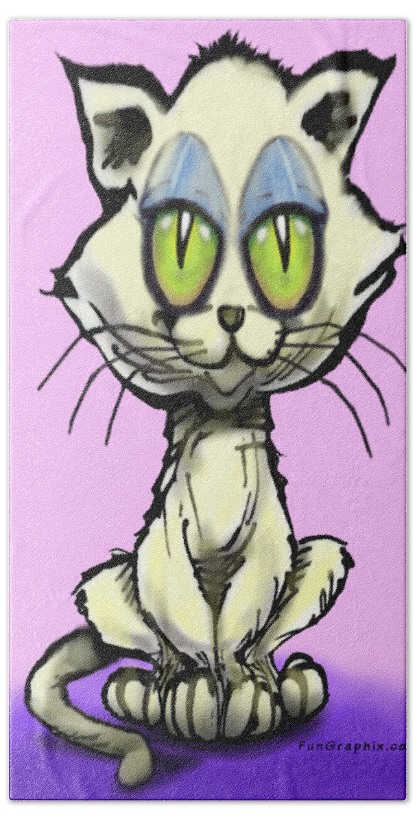 Kitten Beach Towel featuring the digital art Kitten #1 by Kevin Middleton
