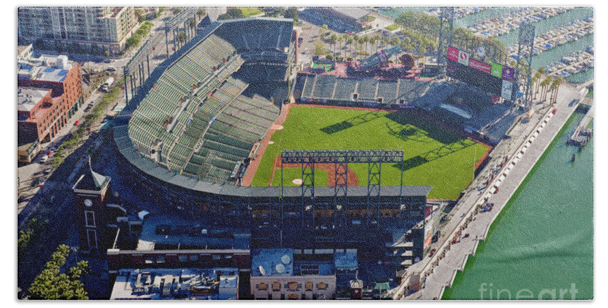 Stadium Beach Towel featuring the photograph AT T Park by Julia Robertson-Armstrong