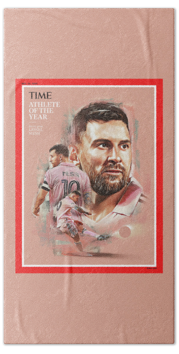 Lionel Messi Beach Towel featuring the photograph Athlete of the Year-Lionel Messi by Neil Jamieson for Time