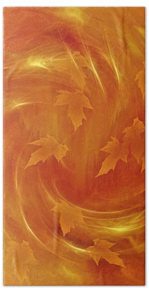 Autumn Beach Sheet featuring the digital art Autumn art - Autumn Rhapsody by RGiada by Giada Rossi