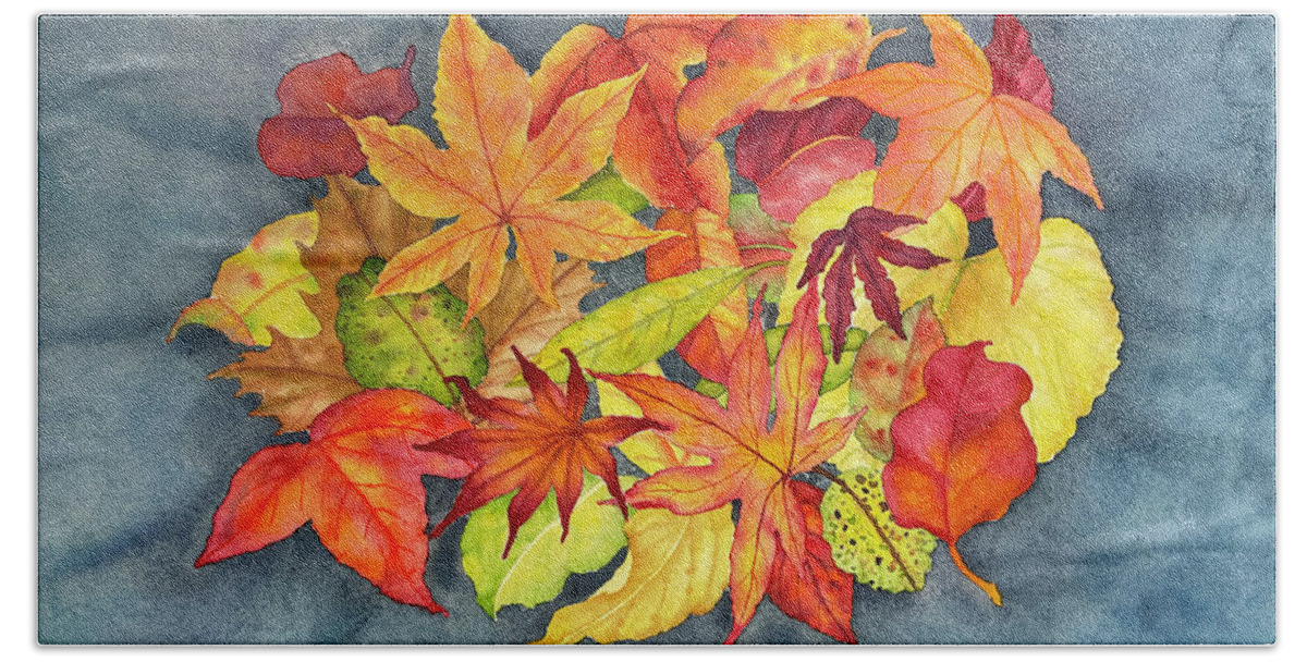 Autumn Beach Towel featuring the painting Autumn Collection by Lucy Arnold