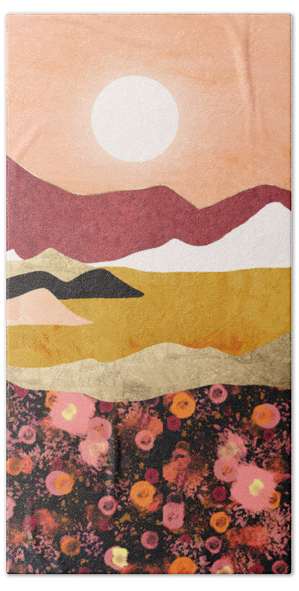Autumn Beach Towel featuring the digital art Autumn Field II by Spacefrog Designs