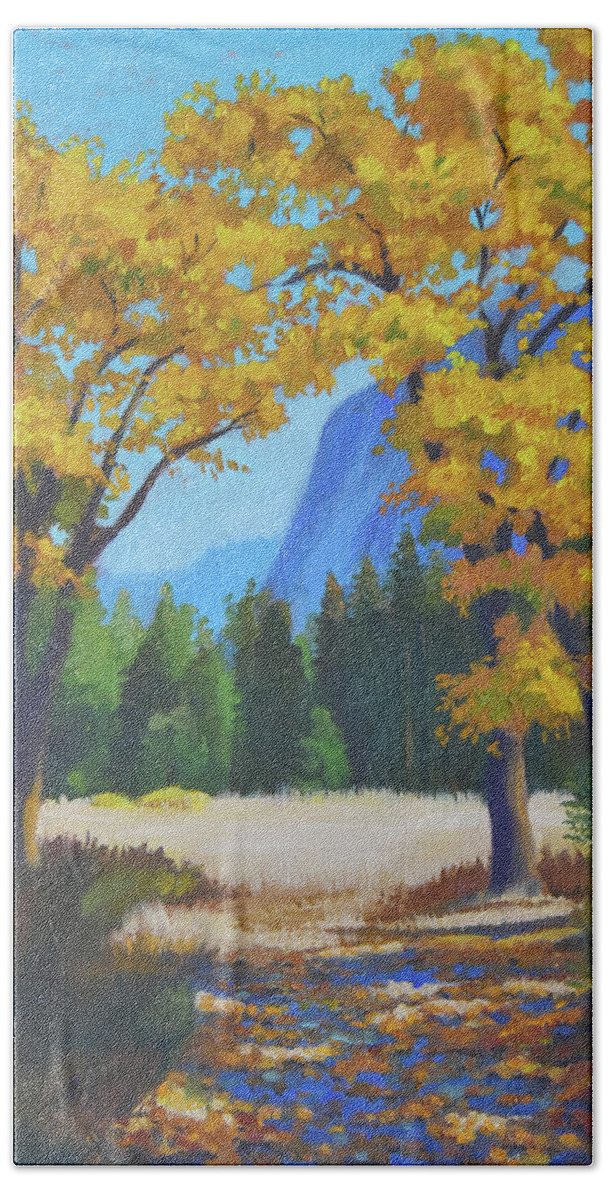 Autumn Beach Towel featuring the painting Autumn Gold by Alice Leggett