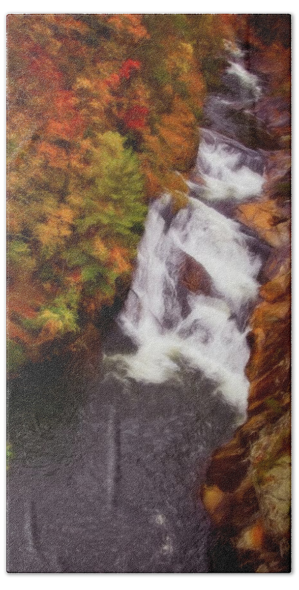 River Beach Towel featuring the photograph Autumn in Tallulah Falls by Marjorie Whitley