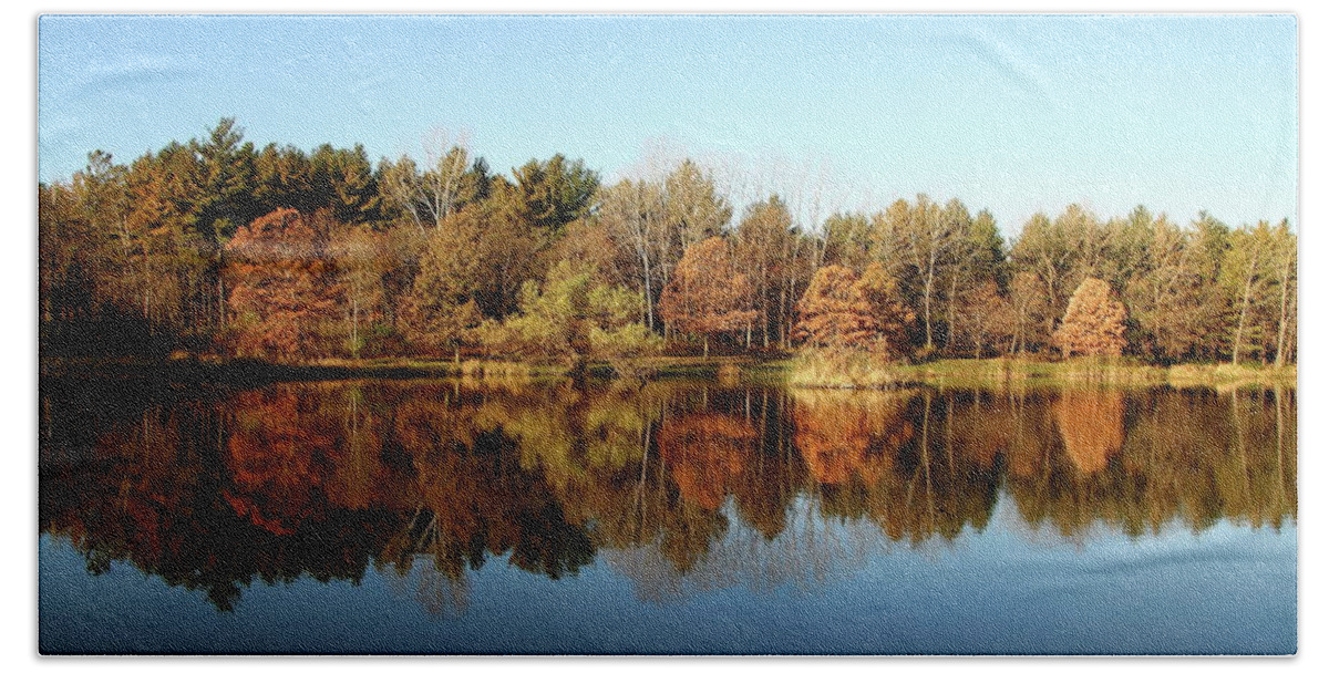 Fall Beach Towel featuring the photograph Autumn Reflections by Lens Art Photography By Larry Trager