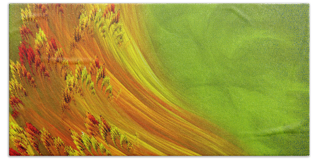 Autumn Beach Towel featuring the digital art Autumns tail by Giada Rossi