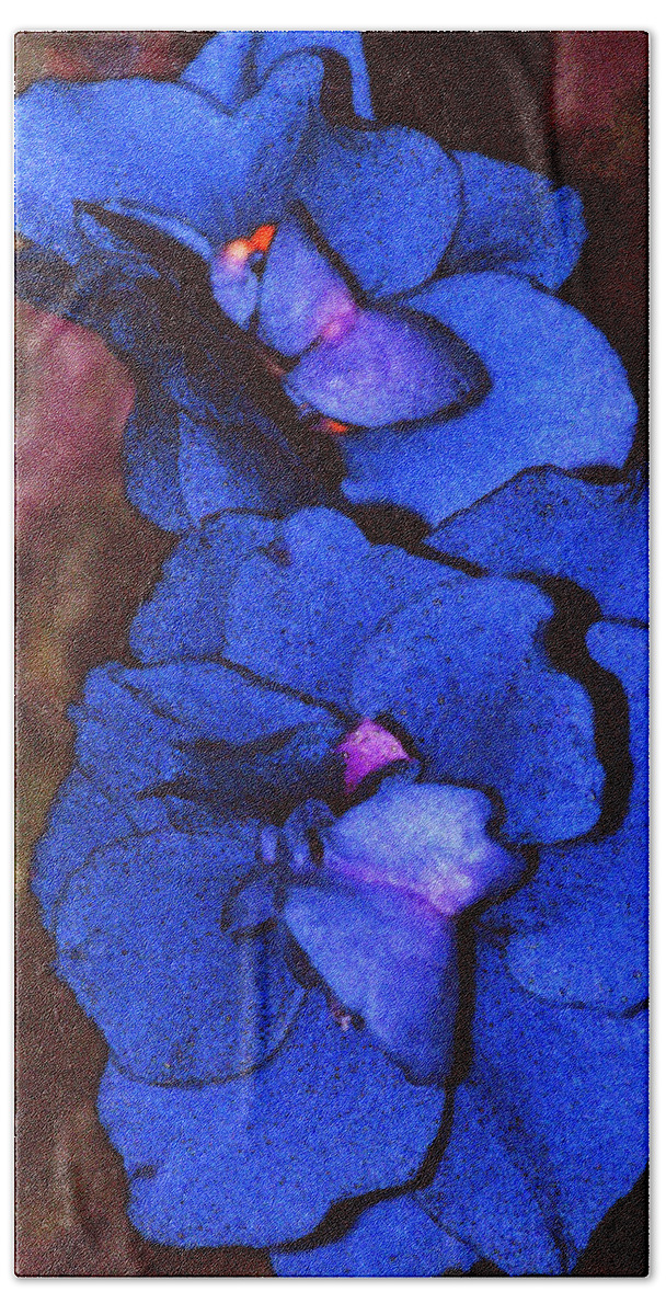 Blooms Beach Towel featuring the digital art Blue Violets by Vallee Johnson