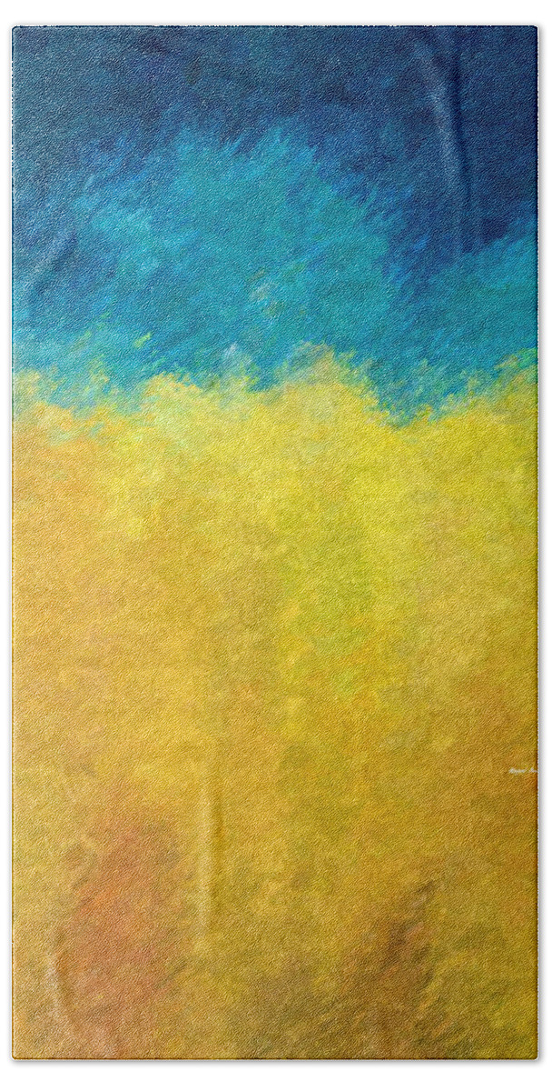 Abstract Beach Towel featuring the painting Awaiting 2021 by Rafael Salazar