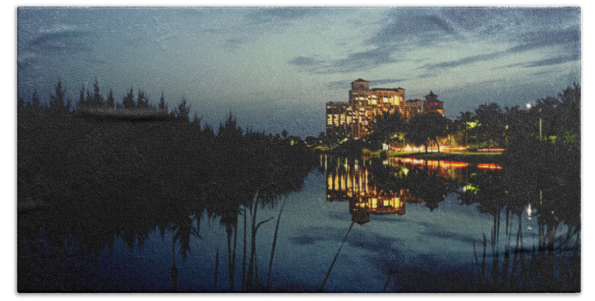 Cityscape Beach Towel featuring the photograph Reflections at Baha Mar by Montez Kerr