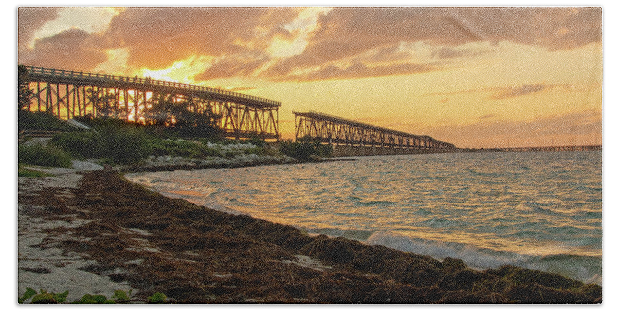 Abandoned Beach Sheet featuring the photograph Bahia Honda Bridge by Kristia Adams
